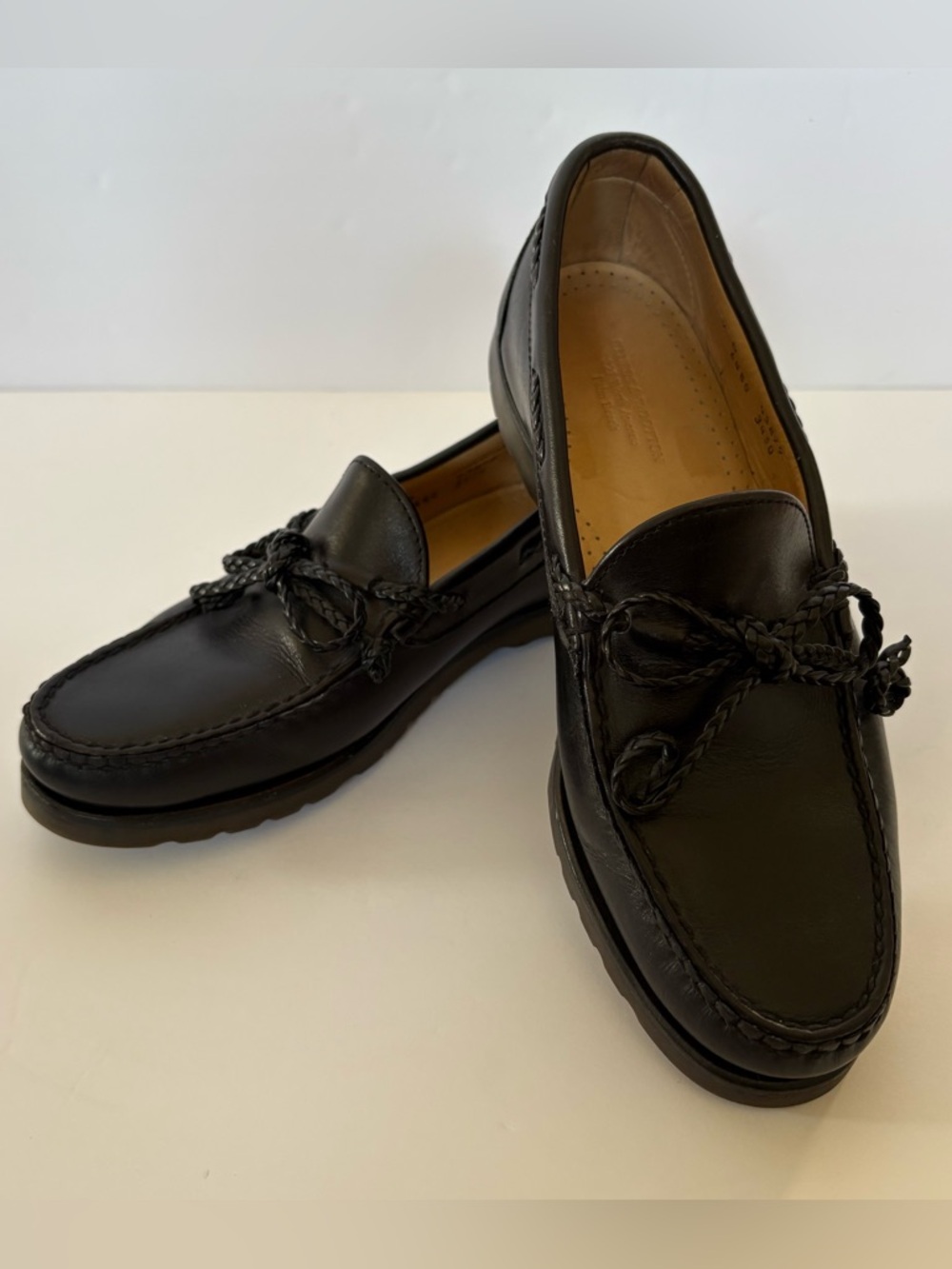 Stubbs&Wootton Black Leather Boat Loafers‎ Mens 7 USA Cruise Resort Coastal Soft